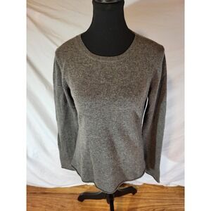 Evelyn Grace Size M Crew Neck 100% Cashmere Gray Heather Sweater